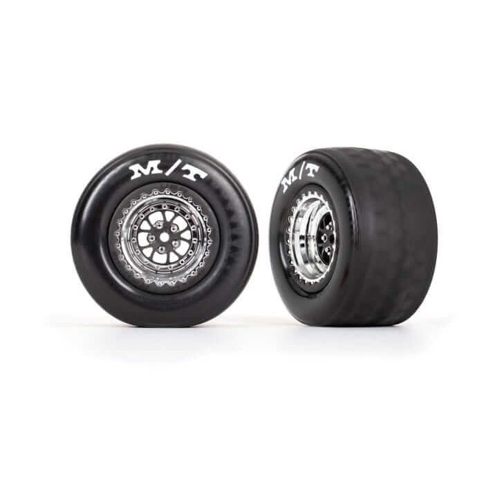 Traxxas Drag Slash Rear Mounted Tires & Chrome Wheels