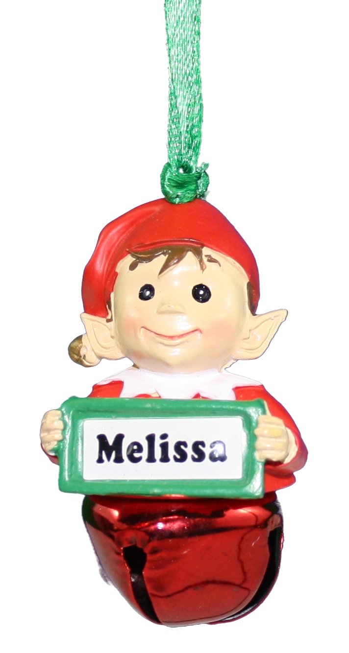 Elf Bell Ornament with Name – Melissa