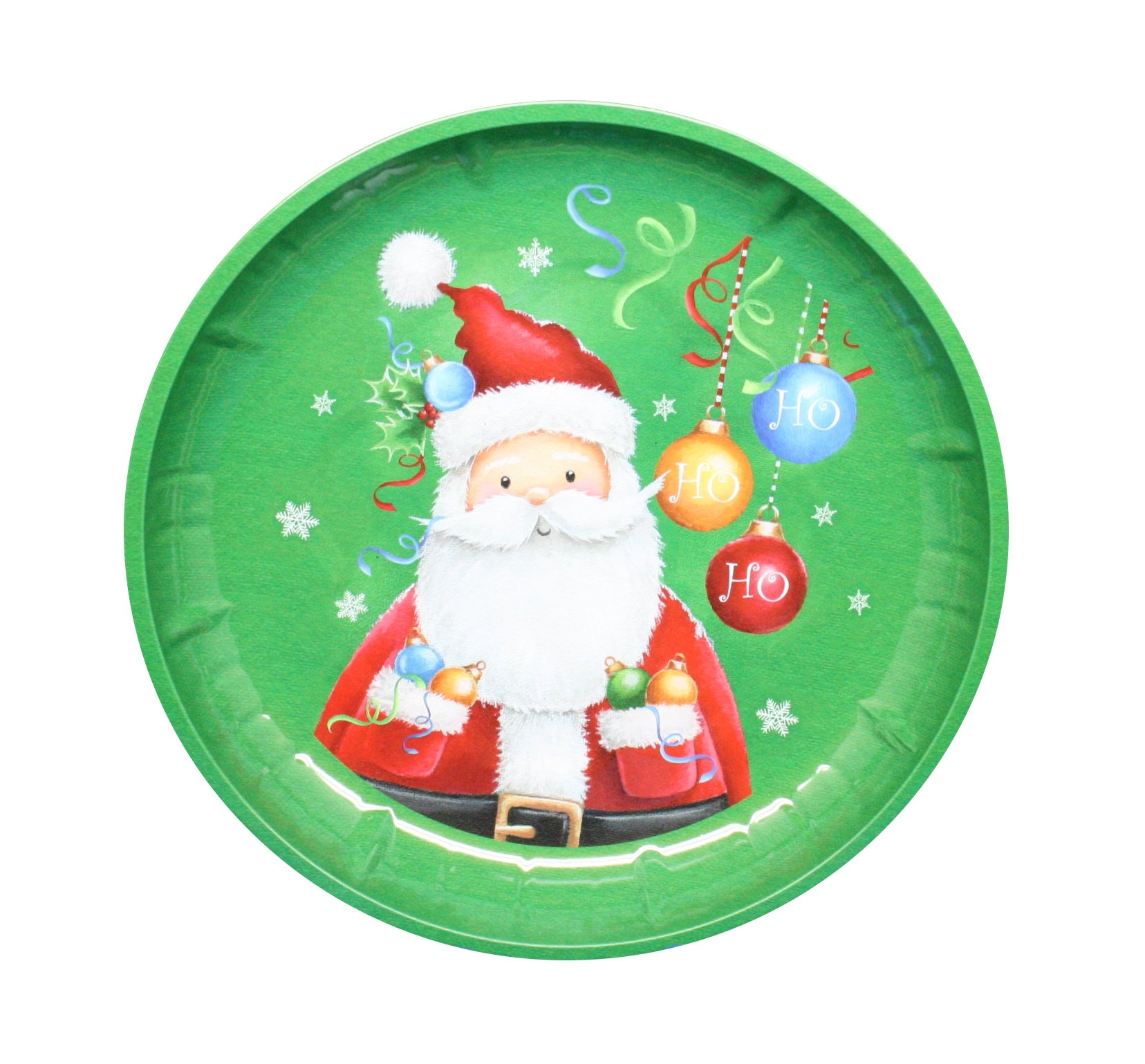 Christmas Tin Round Plate –