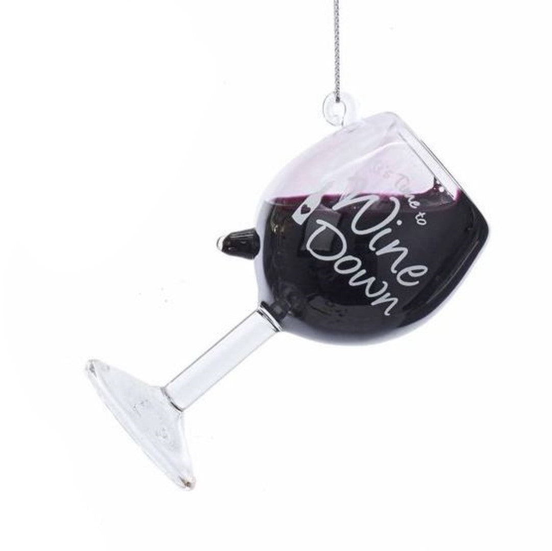 Glass Wine Glass Ornament – It’s Time…