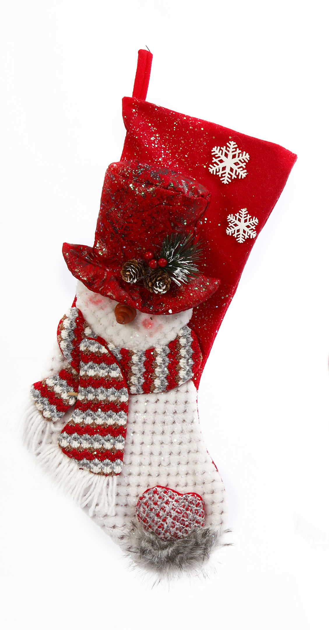 22″ Plush Holiday Snowman Stocking – …