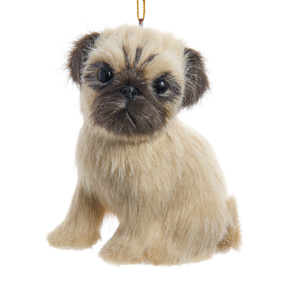 Furry Dog Ornament – Pug